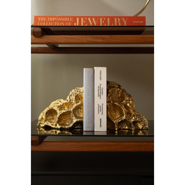 Lotus Brass Bookstands by Maeve, Set of 2 For Sale - Image 8 of 10