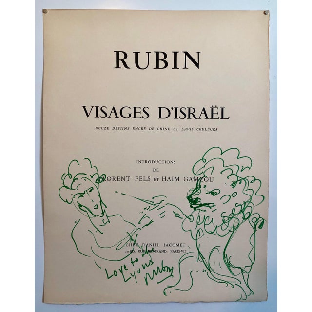 Reuven RubinOriginal Drawing Reuven Rubin Self Portrait with Lion Modern Israeli Art 1960s, 1960 For Sale In Miami - Image 6 of 6