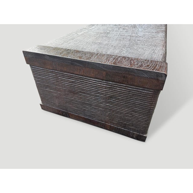 Mid-Century Modern Andrianna Shamaris Exquisite Monumental Couture Hand Carved Bench For Sale - Image 3 of 18