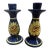 Vintage Italian Ceramic Sunflower Candlesticks -Pair For Sale