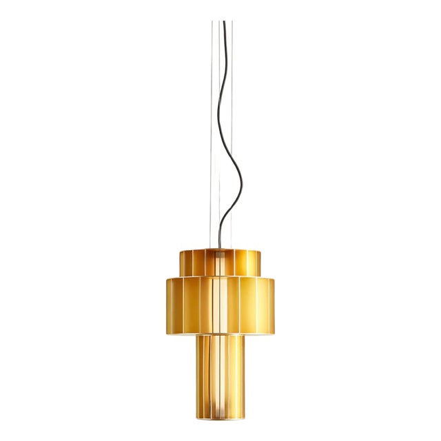 T Pe Golden Suspended Lamp by Stephen Burks Babel for Parachilna For Sale