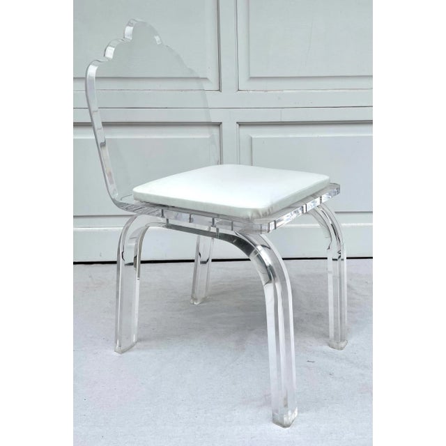 Vintage Lucite Scallop-Top Modern Side Chair For Sale - Image 11 of 12
