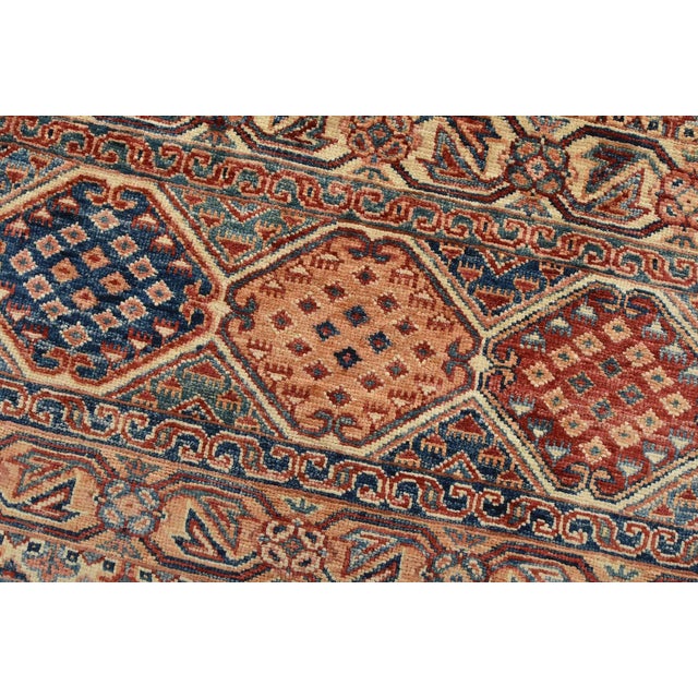 Fine Khorjin Rug 5’6” X 7’7” Red Wool Tribal Hand-Knotted Oriental Carpet For Sale - Image 4 of 14