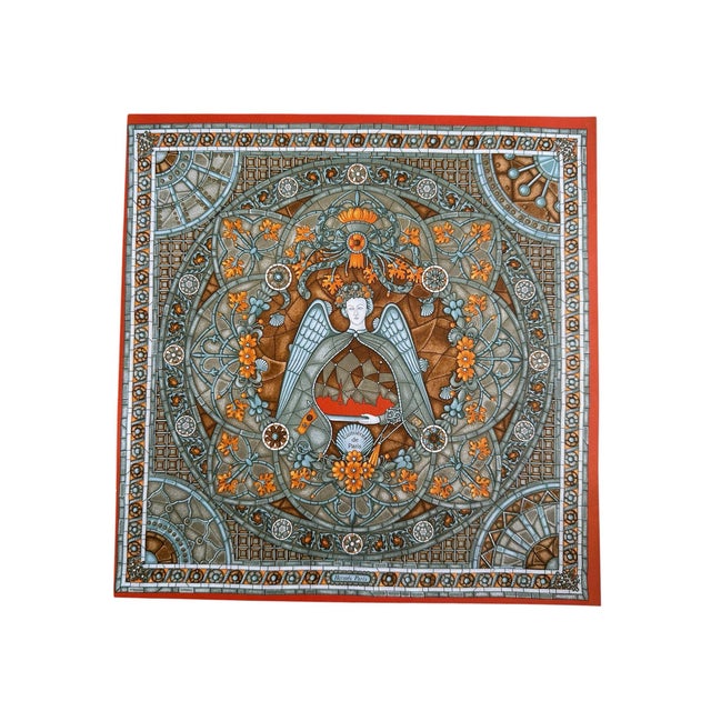 Hermès Authentic Original Hermès “Lumière De Paris” Framed Silk Scarf Art Advertisement Print Art Nouveau Angel French Luxury Wall Art For Sale - Image 4 of 9