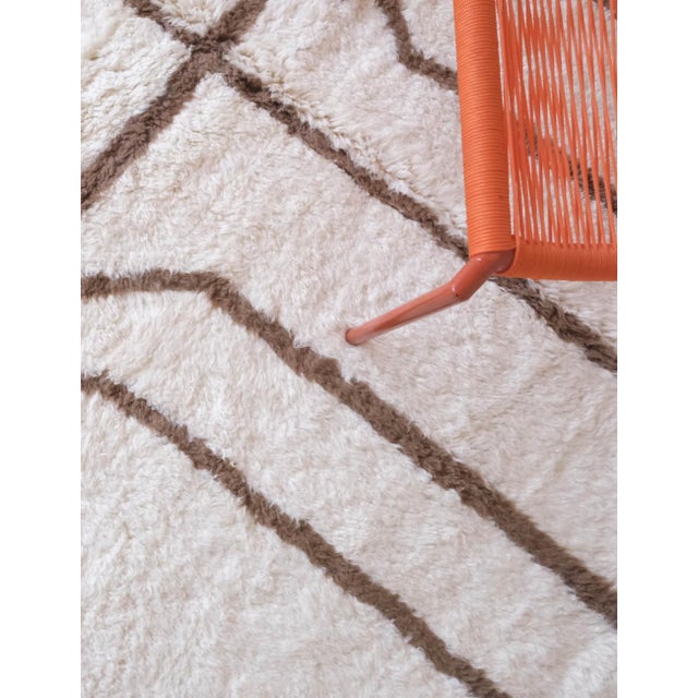 Contemporary Ivory Moroccan Rug - 11.5 X 8 Ft For Sale - Image 3 of 8