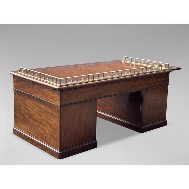 Antique Victorian Mahogany Campaign Desk, 1850 For Sale - Image 12 of 17