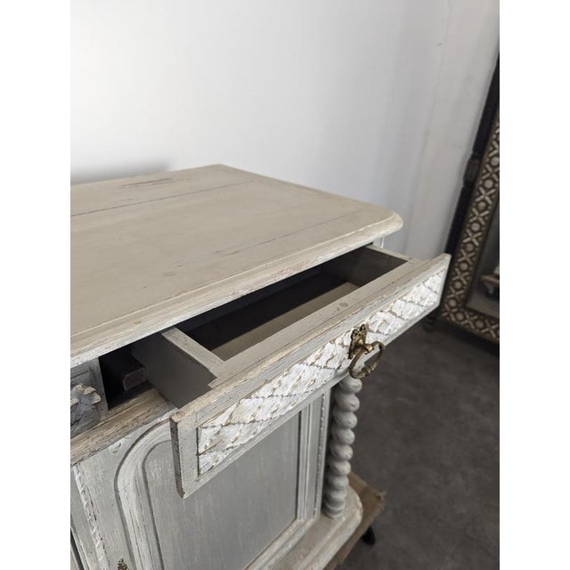 Louis XIII Buffet with Twisted Columns in Grey Oak For Sale - Image 6 of 11