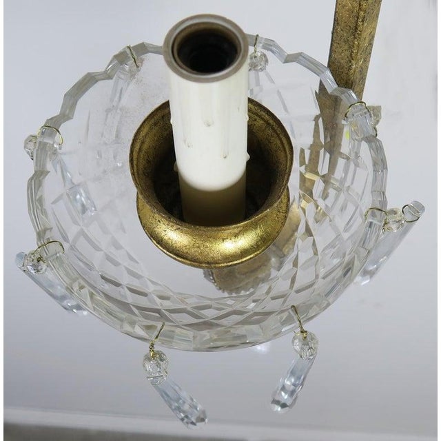 Pair of French Bronze and Rock Crystal 2-Light Sconces For Sale - Image 10 of 13