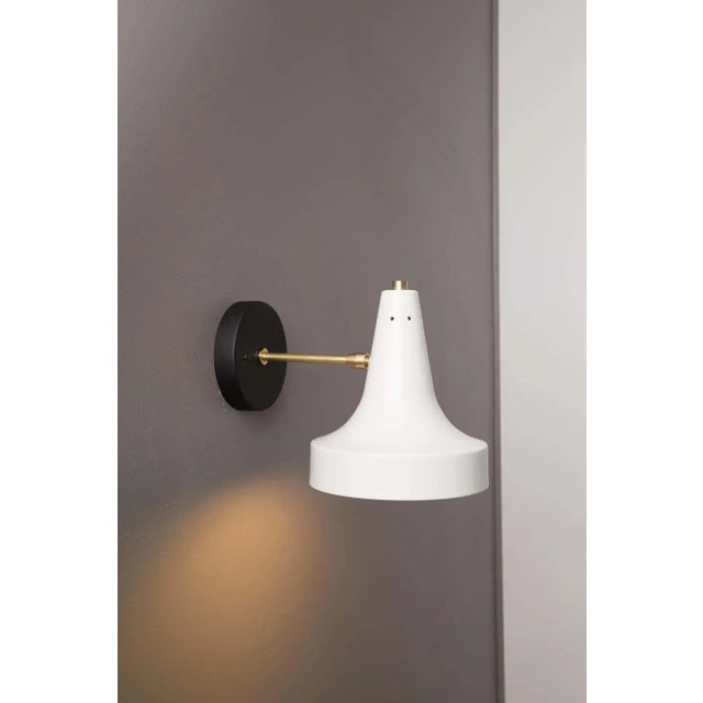 Not Yet Made - Made To Order Large 'Raul' Sconces in Black and White Metal and Brass - a Pair For Sale - Image 5 of 11