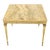 Square Solid Brass or Bronze Base Travertine Top Side End Occasional Table For Sale