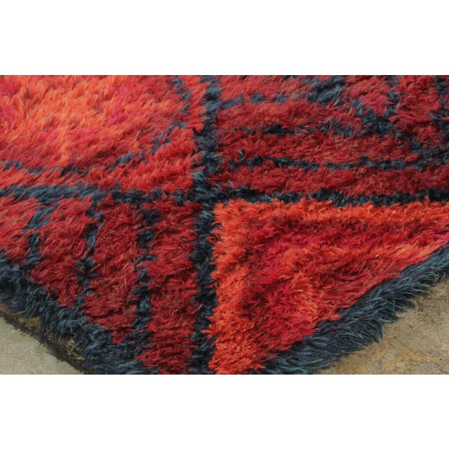 1950s Vintage Swedish Rya Wool Rug by Rug & Kilim, Geometric, 1950–1959 For Sale - Image 5 of 9