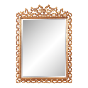 Mid-Century Italian Rococo Style Giltwood Ribbon Wall Mirror