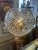 Pair of Mid 20th Century Brass and Marble With Cut Crystal Open Globe Torchiere Buffet Lamps For Sale - Image 11 of 12