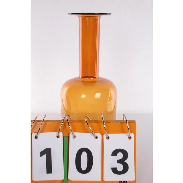 Glass Scandinavian Yellow Glass Vase by Otto Brauer for Holmegaard, 1960s For Sale - Image 7 of 8