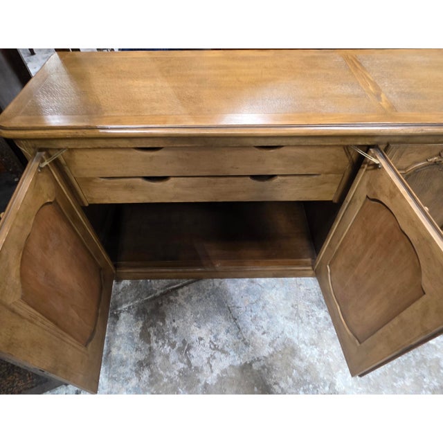 Brown Baker Furniture French Provincial Louis XV Carved Oak Four-Door Sideboard, Circa 1970s For Sale - Image 8 of 15