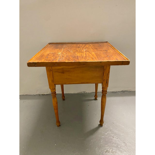 1900 - 1909 Antique Pine Table | Accent Side Table | Late 1800s Early 1900s For Sale - Image 5 of 13