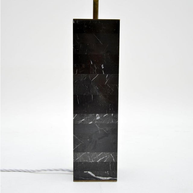 Metal Vintage Marble and Brass Table Lamp, 1970s For Sale - Image 7 of 11