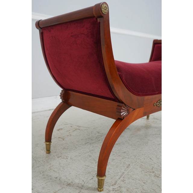 Traditional John Widdicomb Mahogany French Empire Bench Recamier For Sale - Image 3 of 14