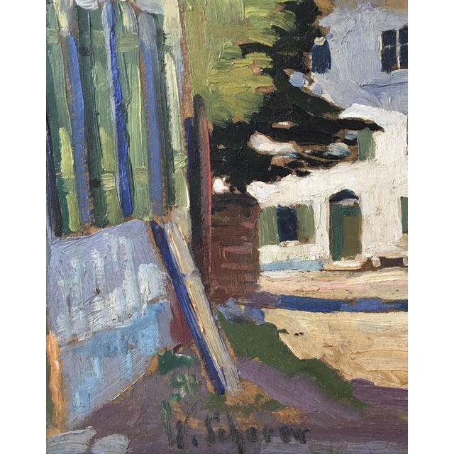 W. Scherer, Village dans les Alpes, Oil on Cardboard, Framed For Sale - Image 4 of 10