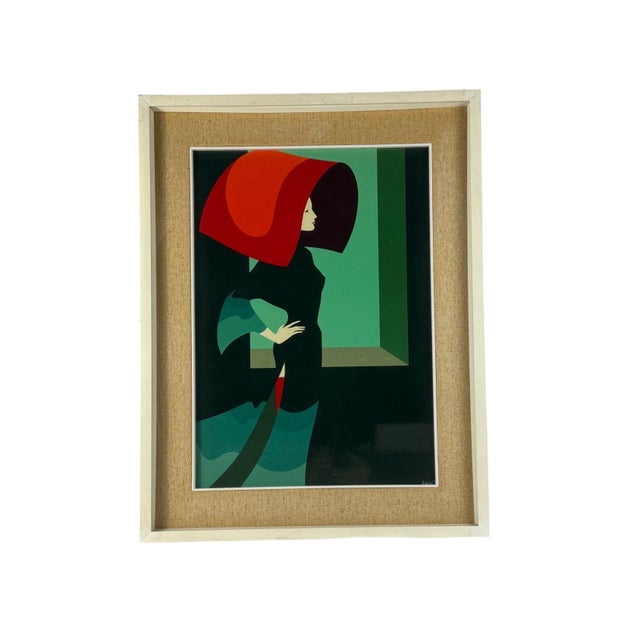 Amleto Dalla Costa, serigraph on original glossy paper, First Edition, c. 1980. Framed in handmade lacquered wood frame,...