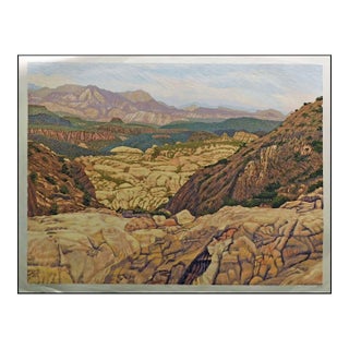 Gordon Mortensen "Southwest Desert" Hand Signed LTD Ed Woodcut Art 1984 Last1 For Sale