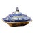 Antique Blue Transfer Decorated Pearlware Covered Vegetable Dish, “Wild Rose” Pattern, Circa 1830’s For Sale