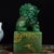 Shoushan Stone Guardian Lion Seal – 6" Foo Dog Stamp With Gilt Calligraphy & Red Seal Paste For Sale In Los Angeles - Image 6 of 9