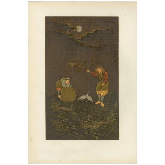 Moonlit Fishing Scene, 1884, Paper For Sale - Image 6 of 6