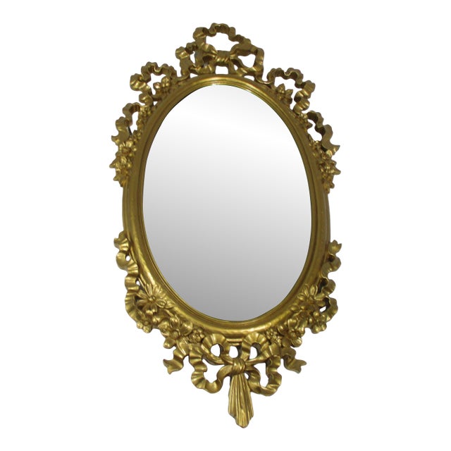 Vintage Syroco Hollywood Regency Rococo Gold Mirror For Sale