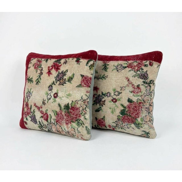 This beautiful 24'' x 24'' pillow cover set was made from authentic Turkish rug pieces. Bright colors of wool adorn the...