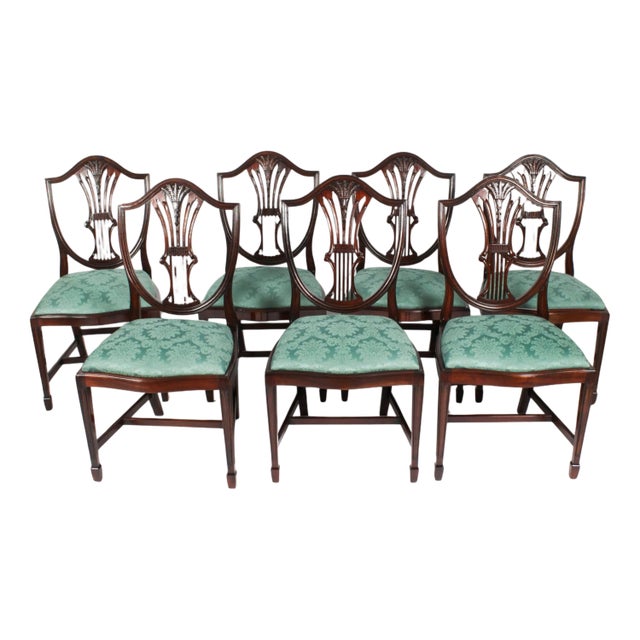 Vintage Wheatsheaf Shieldback Dining Chairs, 20th Century, Set of 7 For Sale