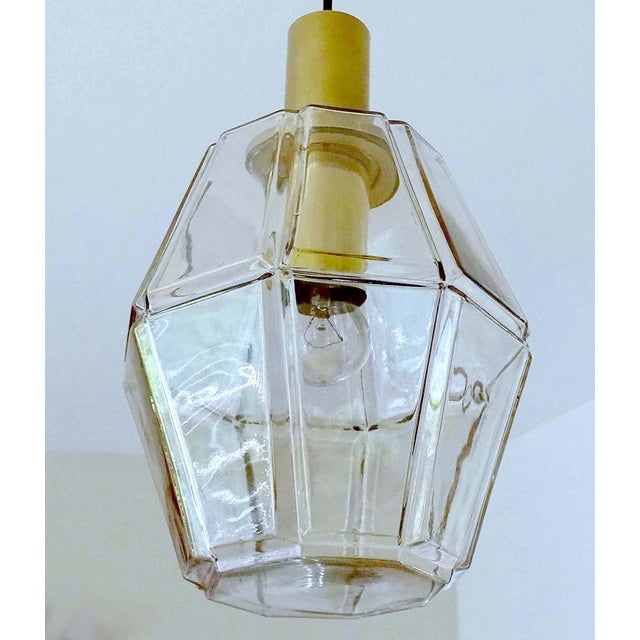 Vintage Lantern Pendant Light in Glass from Limburg For Sale - Image 9 of 18
