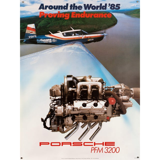 Porsche PFM 3200 Around the World 1985 Original Porsche Poster by Strenger Grafik Design For Sale - Image 9 of 9
