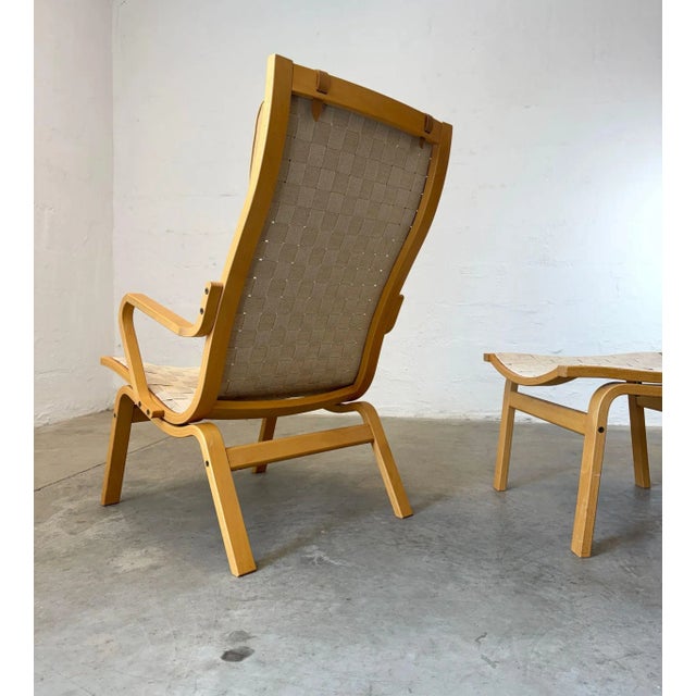 1960s 1960s Kvist Møbler “Albert” Armchair & Stool Designed by Finn Østergaard For Sale - Image 5 of 7