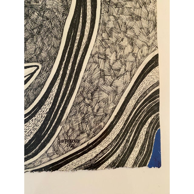 Contemporary Ruth Esserman (1936-2022) Signed Large Mixed Media Abstract Drawing ("Flying Duo") For Sale - Image 4 of 5