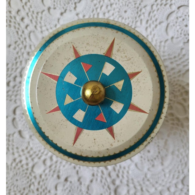 Mid Century Nautical Ship Metal Tin For Sale - Image 4 of 5