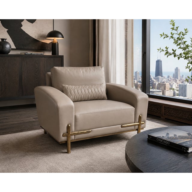 A beautifully tailored contemporary lounge chair by Theodore Alexander, showcasing the brand’s refined balance of modern...
