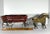 Brown Antique Gibbs Toy Horses & Wagon: Litho Pacers, Red Wagon, c. 1908 For Sale - Image 8 of 10