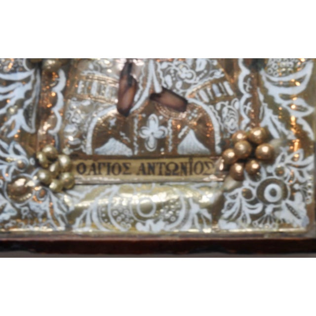 Early 19th Century 19th Century Greek Icon of St Anthony For Sale - Image 5 of 11