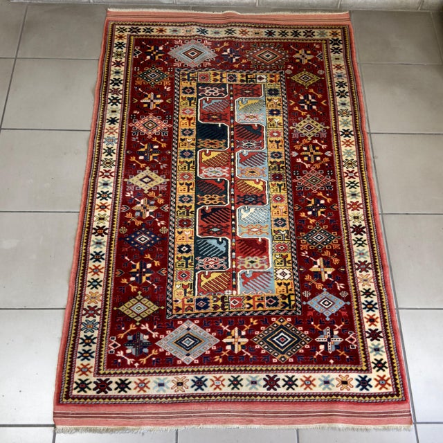 A rare and superb tribal textile in fine wool, attributed to the traditional 19th-century Yalameh weaving factory. Subject...