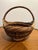 Mid 20th Century Vintage Handwoven Buttocks Basket With Wrapped Handle – Small Appalachian Basket For Sale - Image 5 of 18