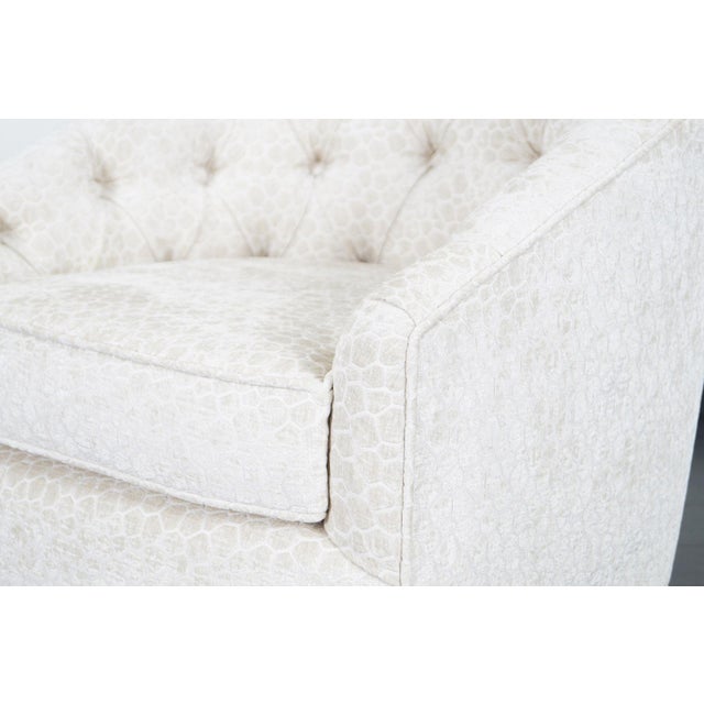 Mid-Century Modern Brass Swivel Lounge Chairs Attributed to Milo Baughman For Sale - Image 9 of 12