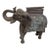 Vintage Hand-Carved Wood Elephant With Hammered Bronze Cladding and Interior Storage For Sale