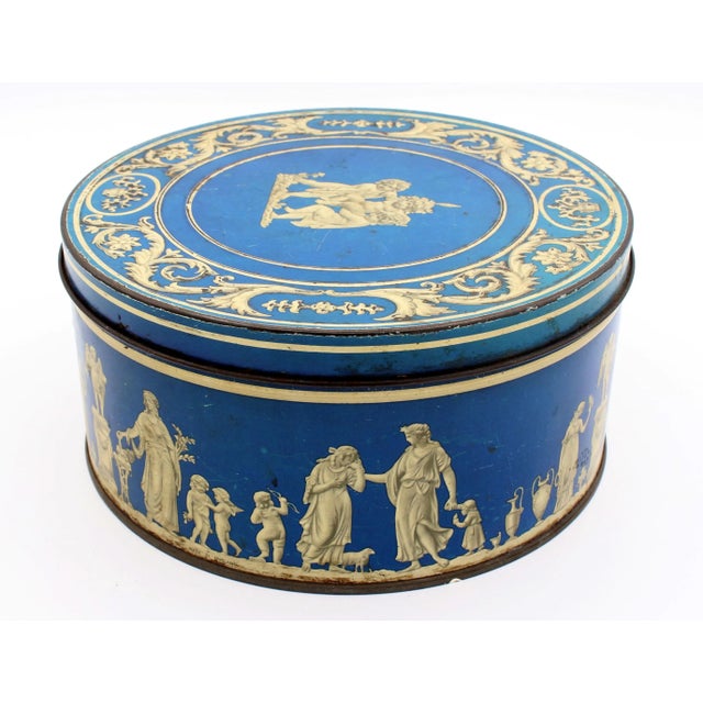 Circa 1900 "Wedgewood" Blue Jasperware Biscuit Box by Huntley & Palmers For Sale - Image 9 of 9