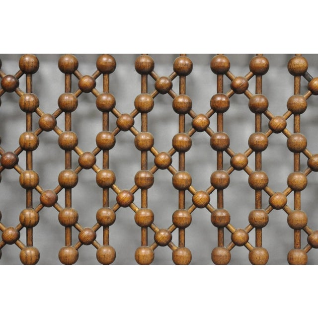 Late 19th Century Antique Victorian Oak Stick & Ball 84" Fretwork Archway Architectural Salvage For Sale - Image 5 of 17