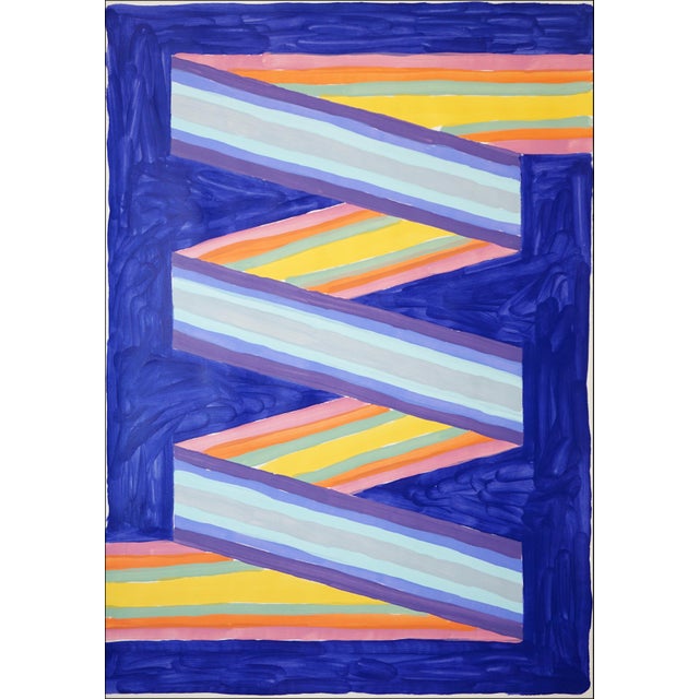2026, Color Field Geometric Diptych Painting, Rainbow Banner, Acrylic Paint on Watercolor Paper by Ryan Rivadeneyra For Sale - Image 4 of 10