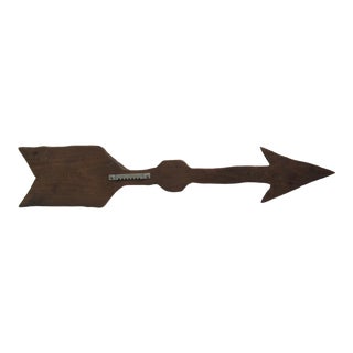 Vintage Carved Wood Arrow Sign For Sale