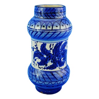 17th Century Albarello Pharmacy Jar in Ligurian Ceramic, Italy For Sale