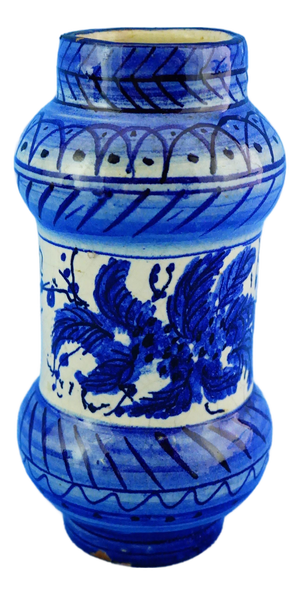 17th Century Albarello Pharmacy Jar in Ligurian Ceramic, Italy