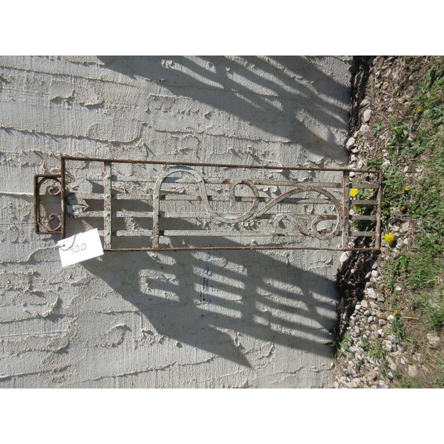 1900 - 1909 Antique Victorian Iron Gate Window Panel Fence Architectural Salvage Door #400 For Sale - Image 5 of 6